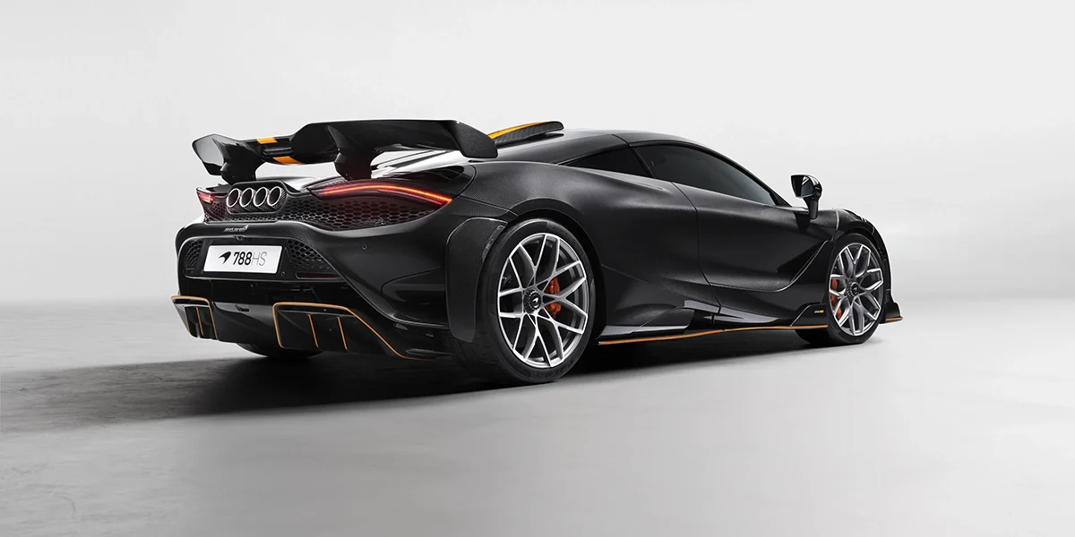 Rear three-quarter view of the McLaren 788HS.