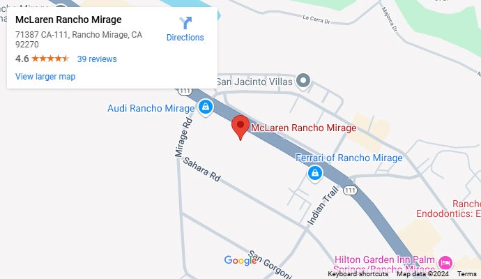 McLaren Rancho Mirage map
